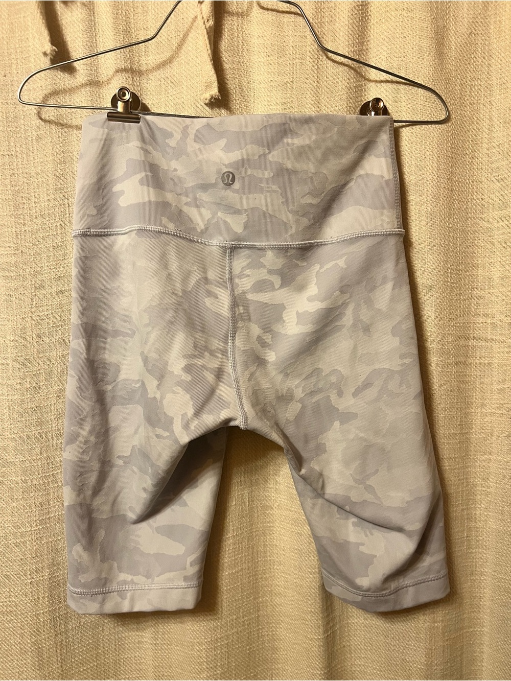 lululemon athletica Light Gray Camo Bike Shorts